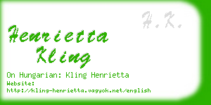 henrietta kling business card